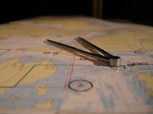 Map with measuring tool