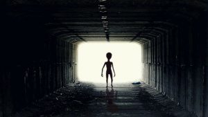 alien in a tunnel