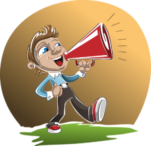 man with a megaphone image