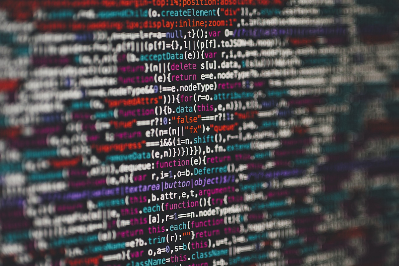 screenshot of website code