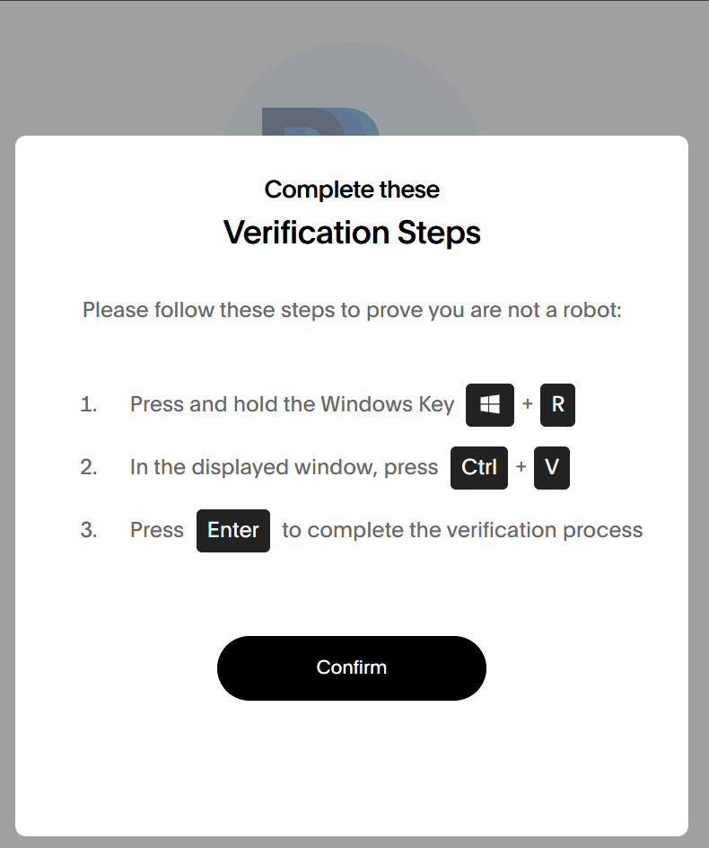 A popup showing the steps toward a user unknowingly installing malware on their own computer.