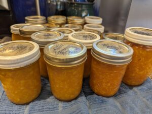 canned peaches.